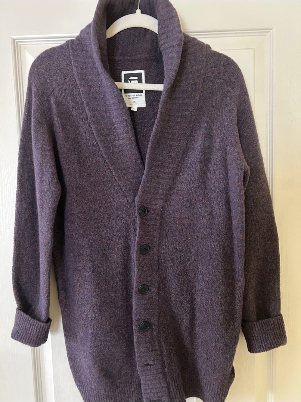 G-Star Women’s Shawl Collar Cardigan in Deep Purple
